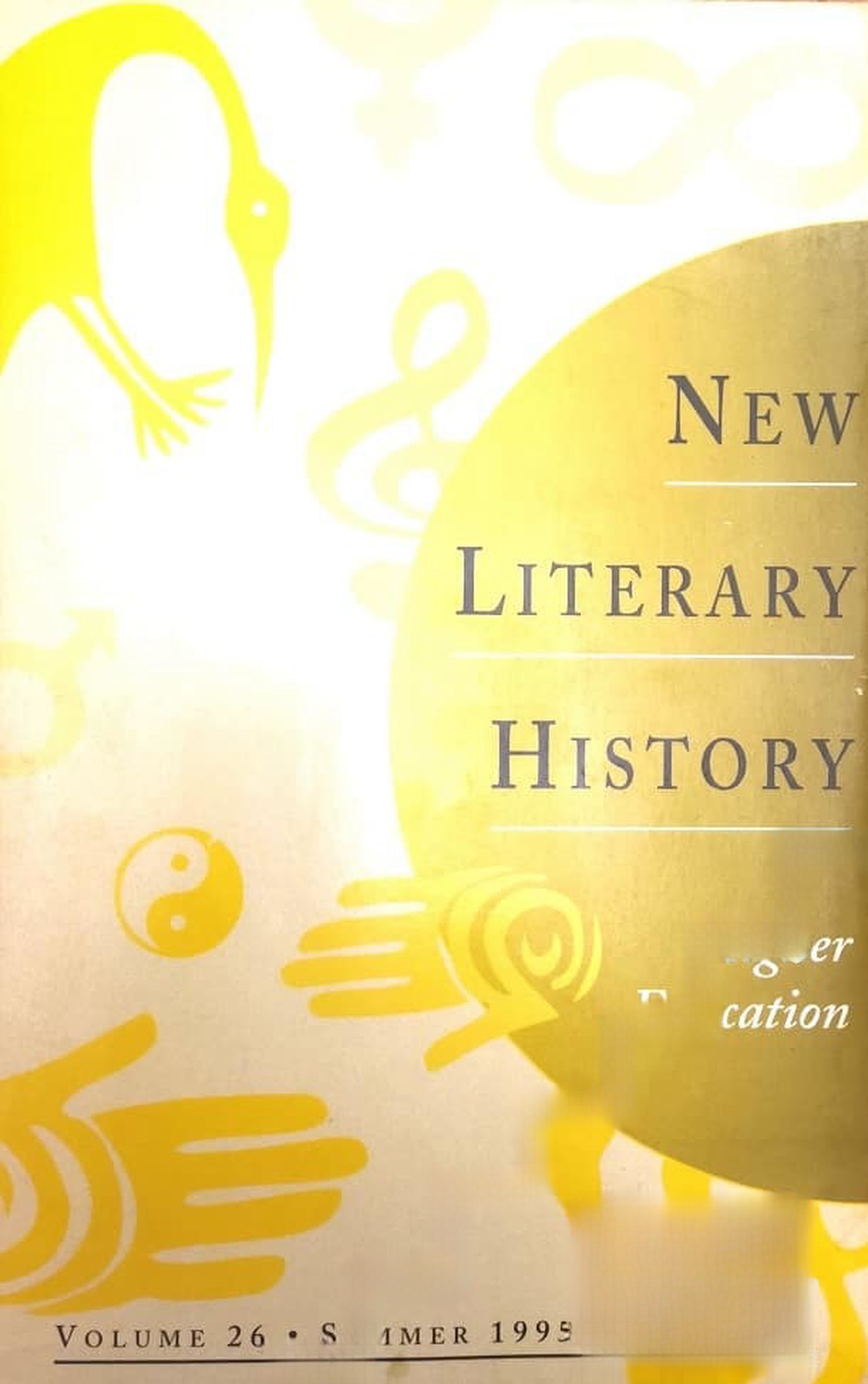 New Literary History. Vol. 26. Num. 3 / 1995 — cover